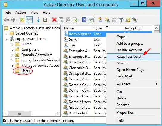 Reset Windows Password via Active Directory