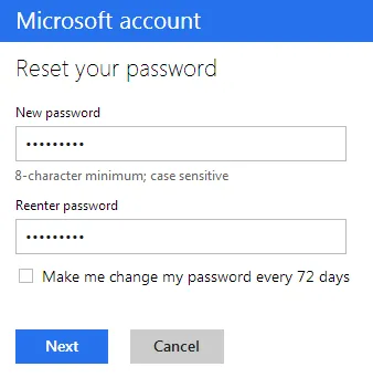 Reset Microsoft Account Password Online