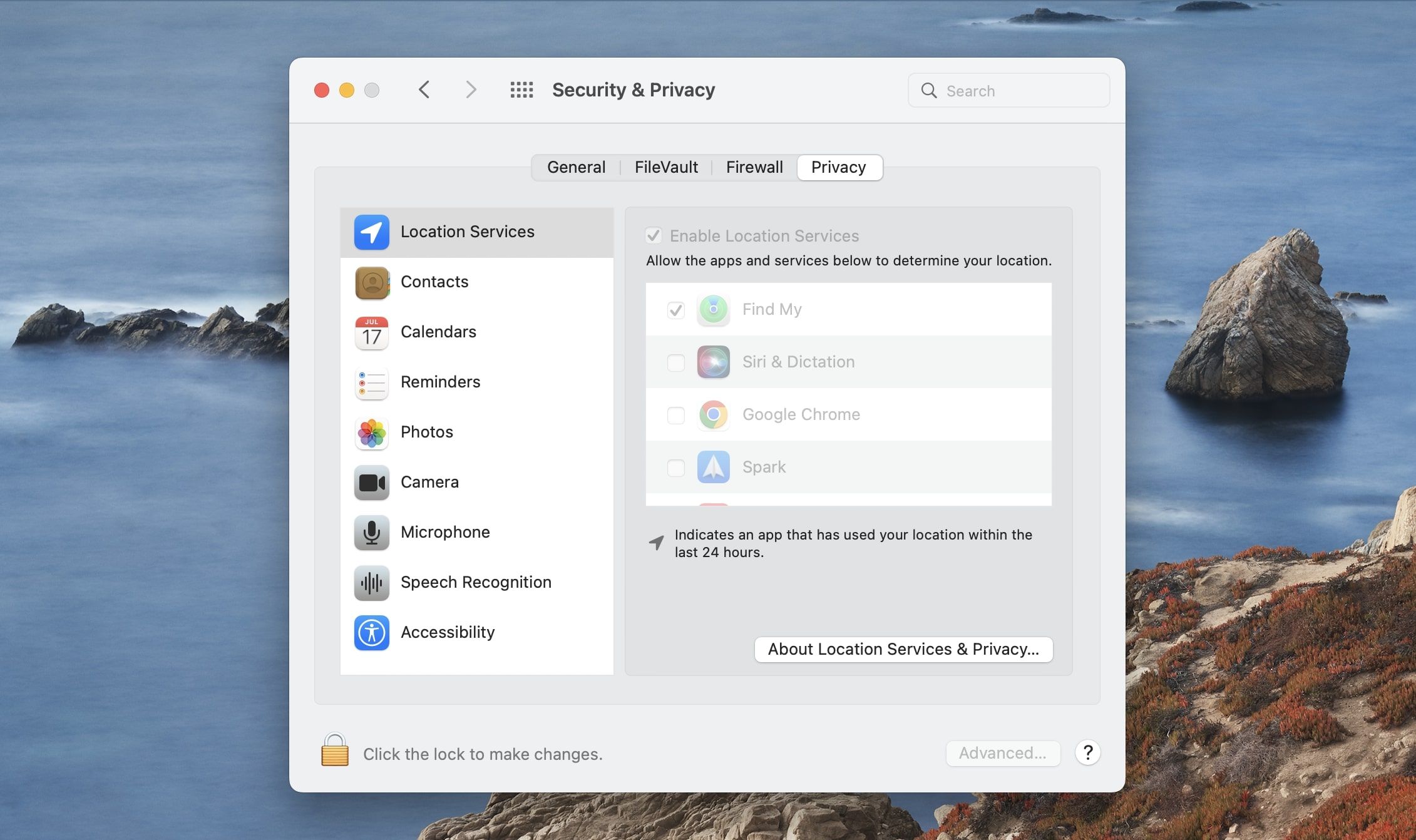 أذونات تطبيقات Mac 