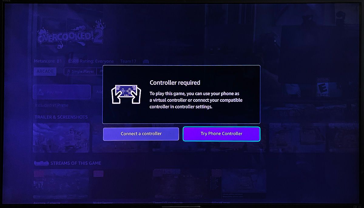 luna controller diperlukan pesan-pilih game controller atau telepon