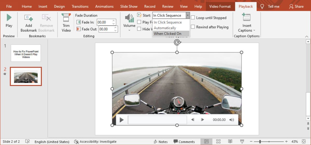 Pengaturan pemutaran PowerPoint