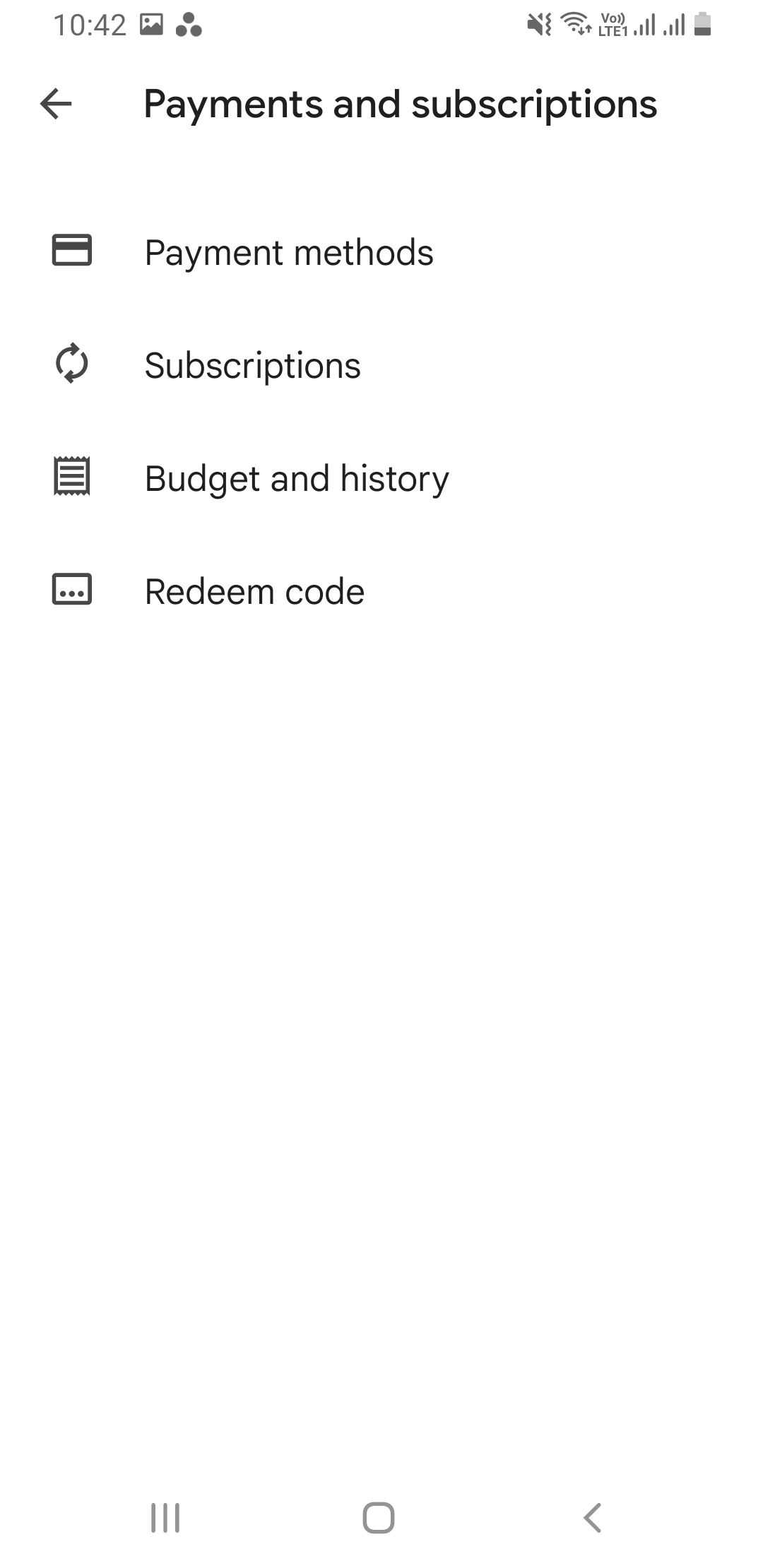 Screenshot opsi pembayaran Play Store