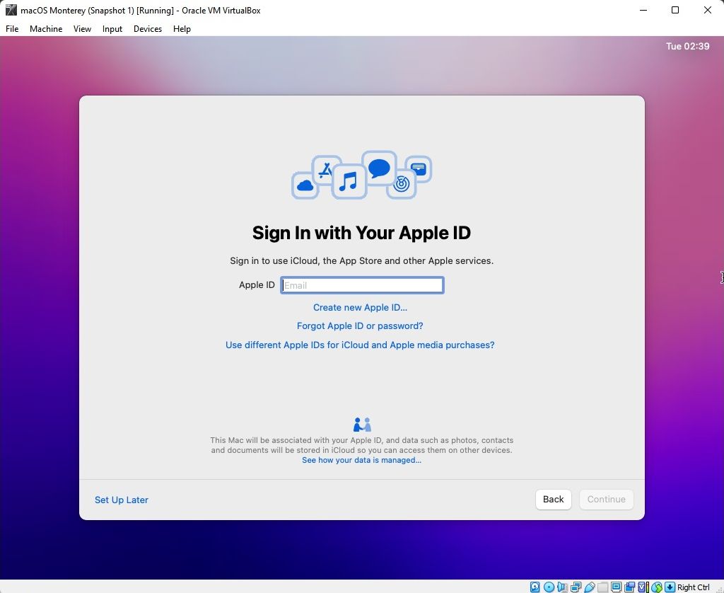 macos monterey tanda mesin virtual virtualbox dengan id apel