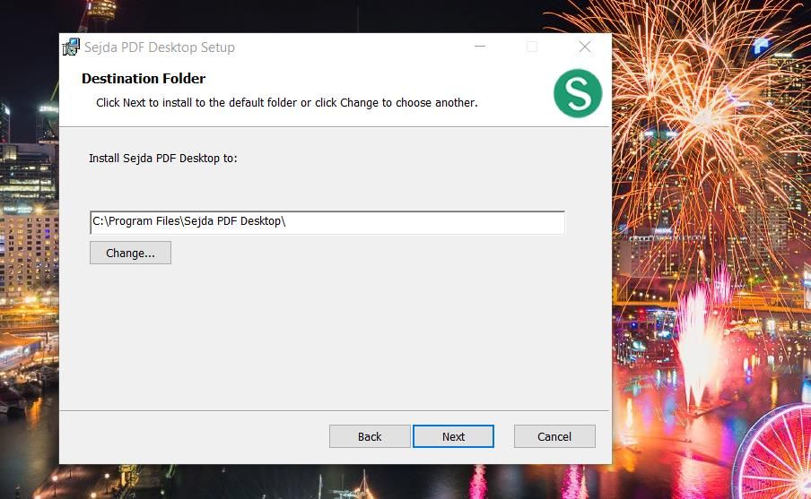 Jendela Pengaturan Desktop PDF Sedja