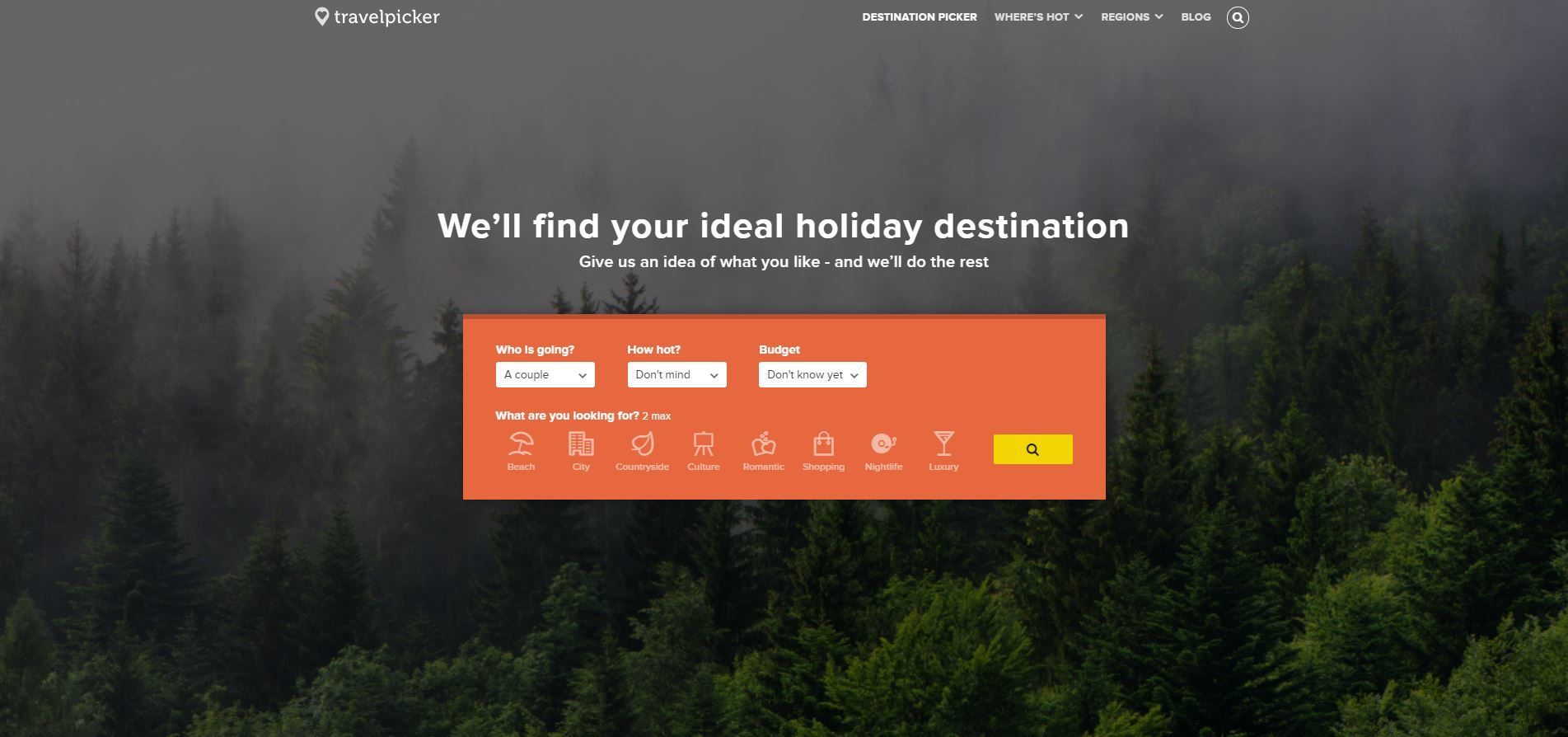 Travelpicker Home Screengrab