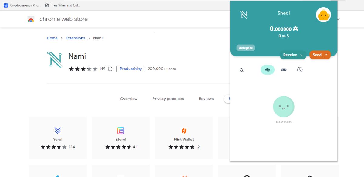 screenshot dompet Nami menunjukkan saldo
