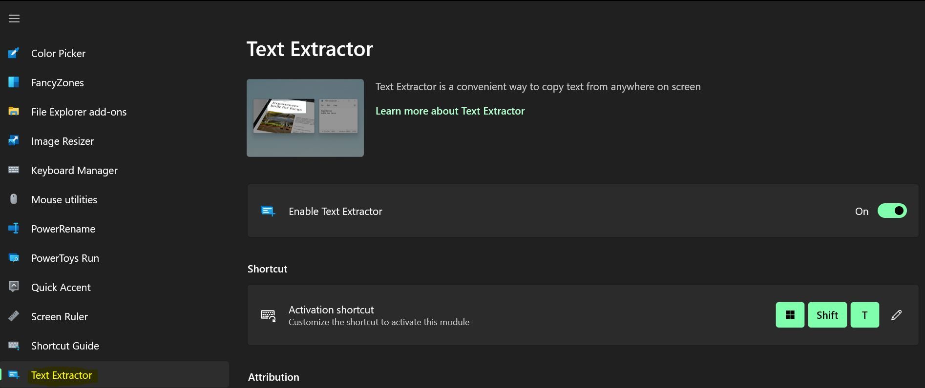 Pintasan ekstraktor teks PowerToys