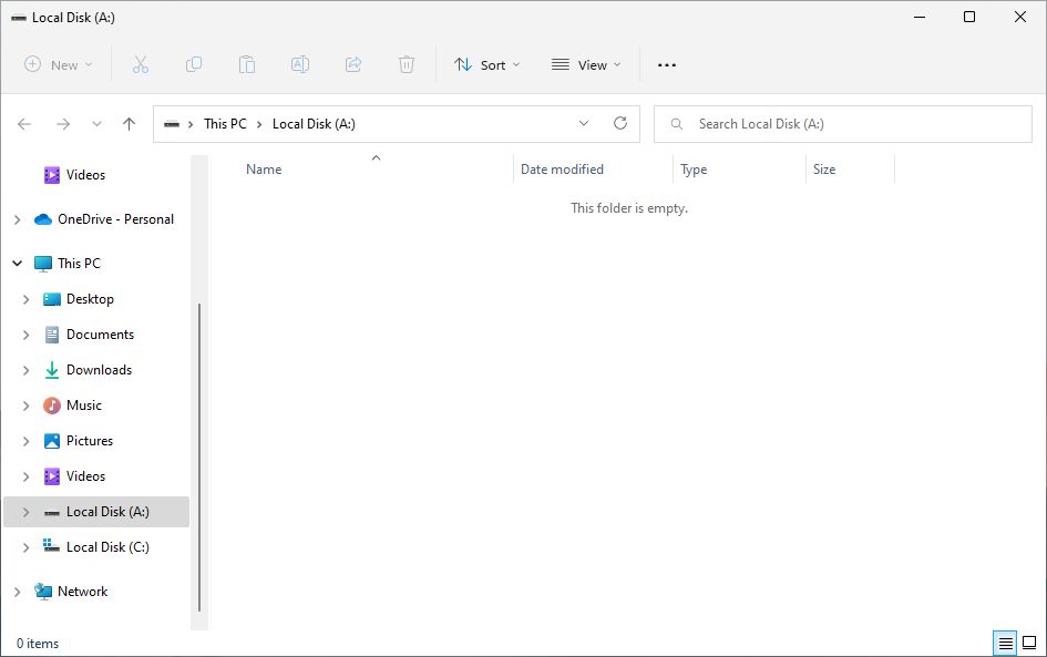 Volume VeraCrypt dilihat di Windows File Explorer