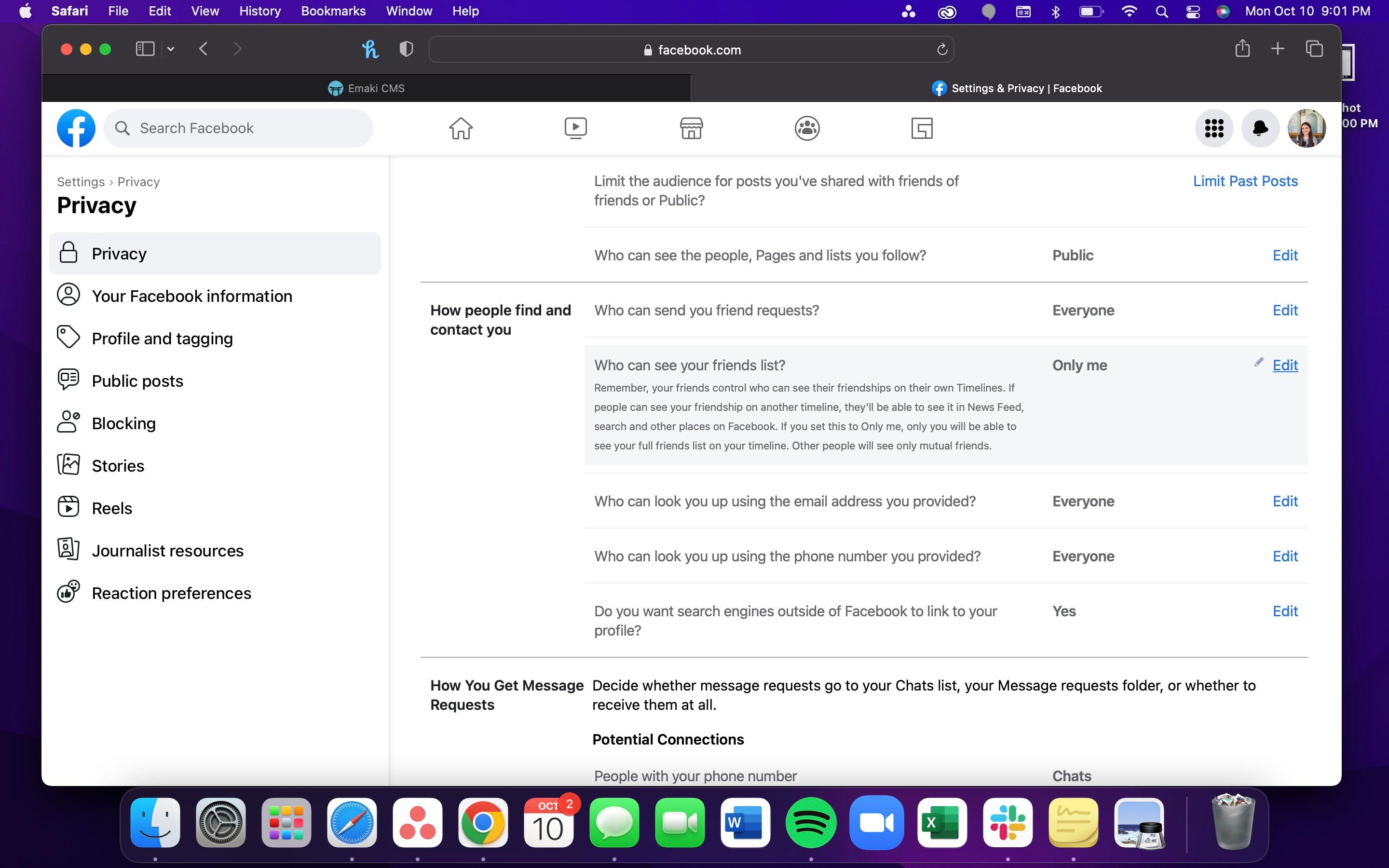 desktop facebook mengubah pemirsa daftar teman