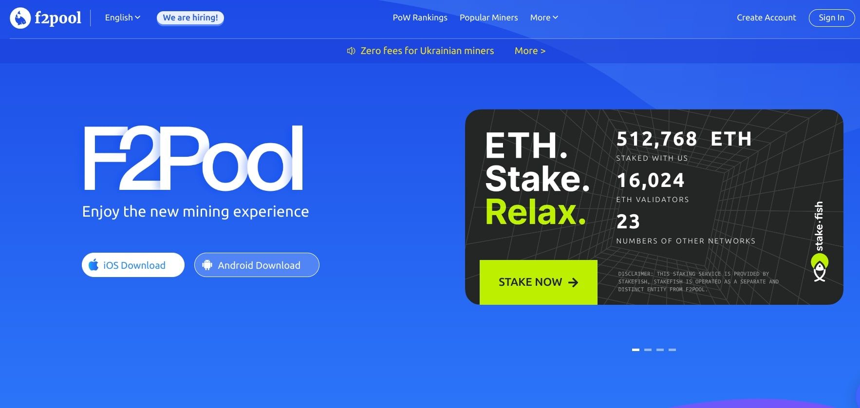 tangkapan layar beranda situs web f2 pool