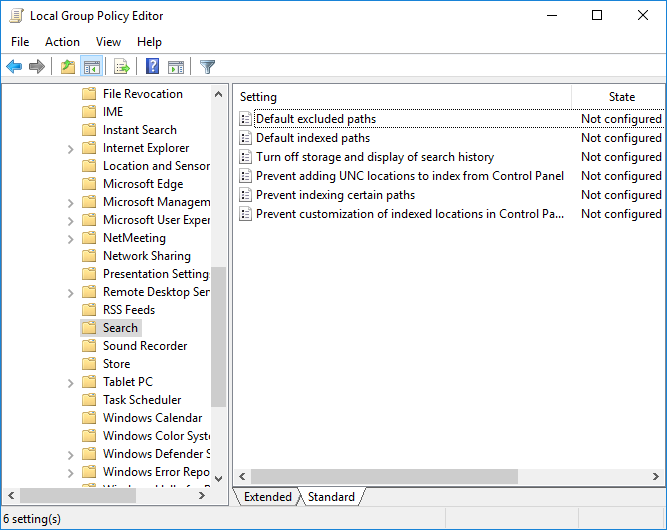Editor Kebijakan Grup Lokal Windows Pengaturan Pencarian Outlook