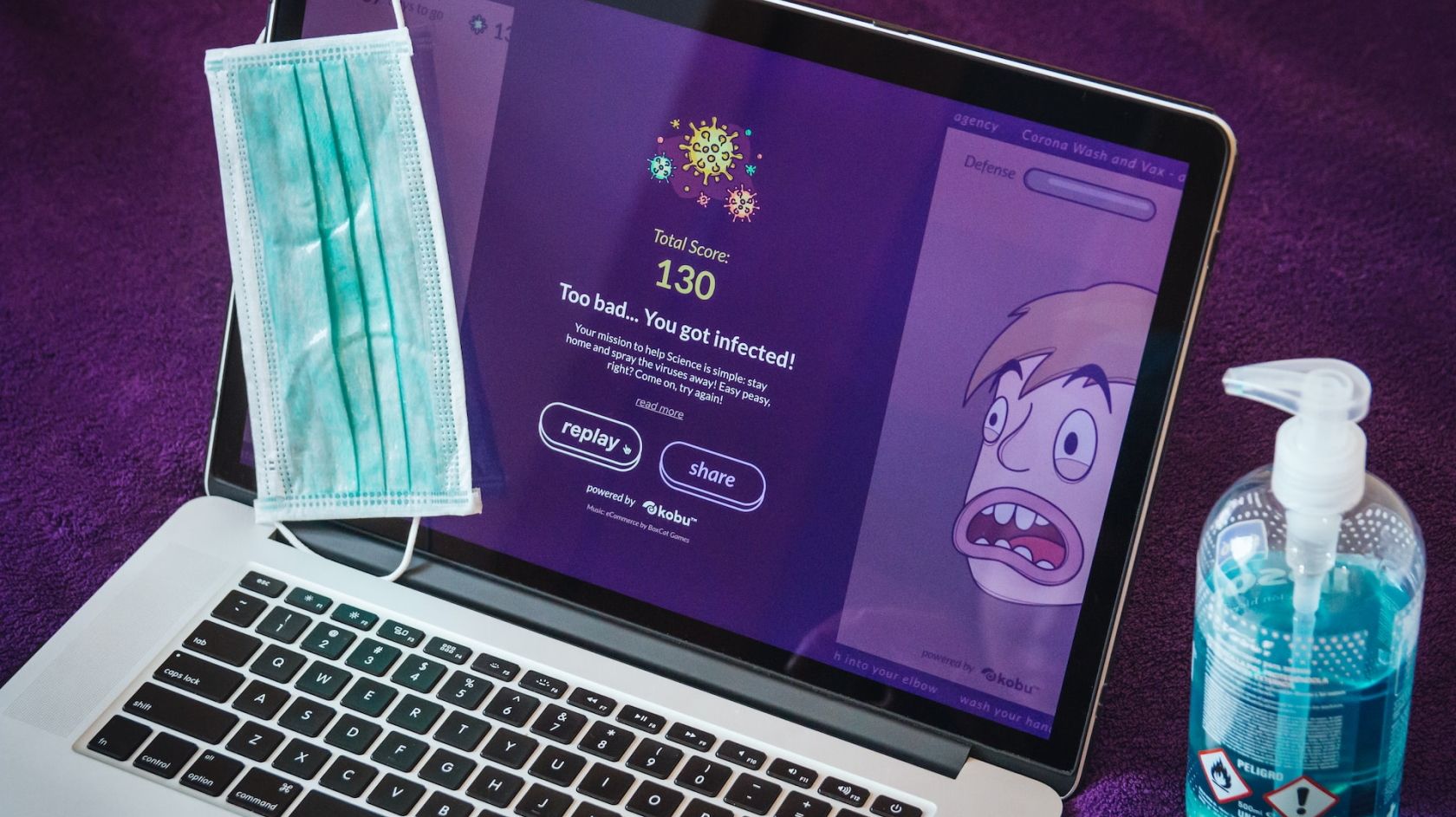 permainan cuci korona dan vax di Mac
