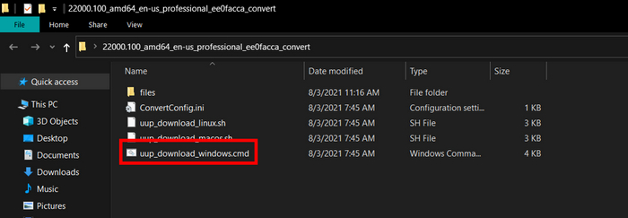 Windows 11 Unduh melalui dump UUP