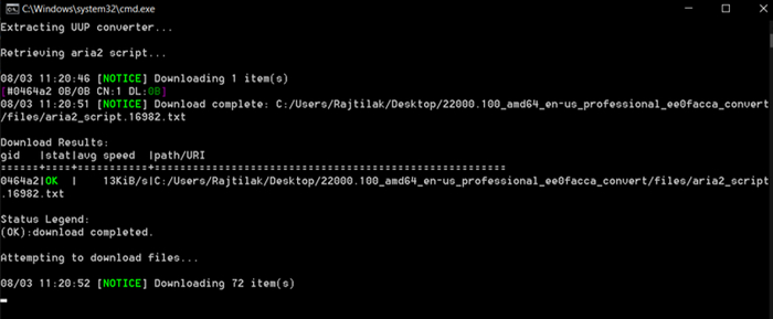Windows 11 Unduh melalui UUP dump