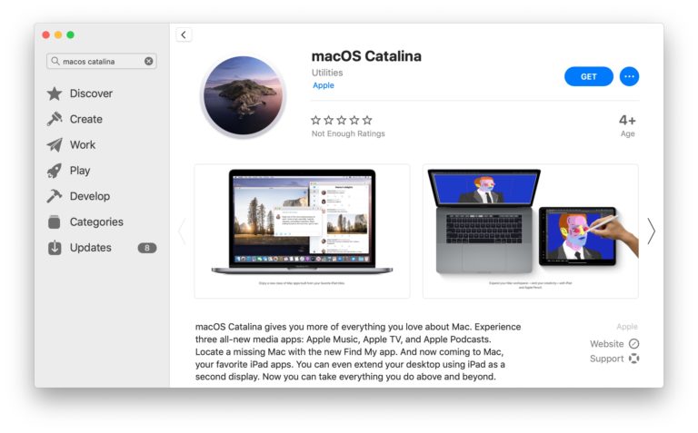 Unduh Catalina dari Mac App Store