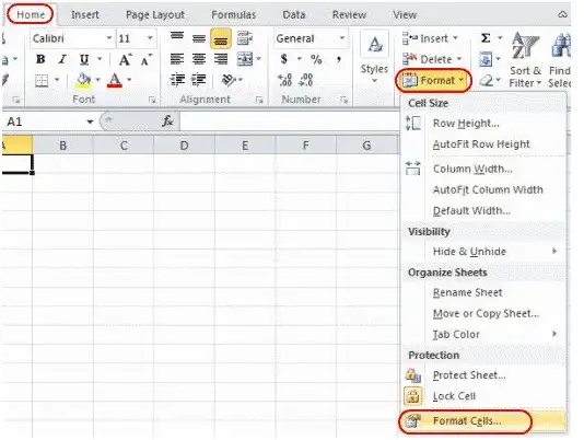 Format Cell in Excel