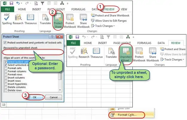 Unprotect Cell in Excel