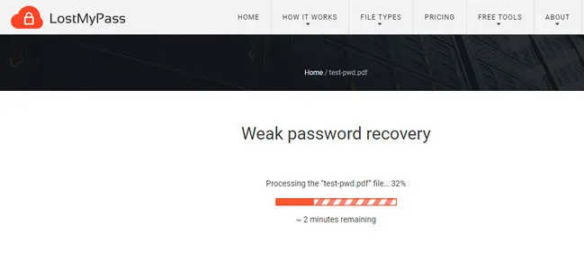 LostMyPass Online PDF Password Recovery
