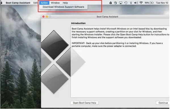download windows support software on mac