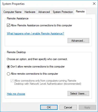 Allow Remote Access on Windows 10