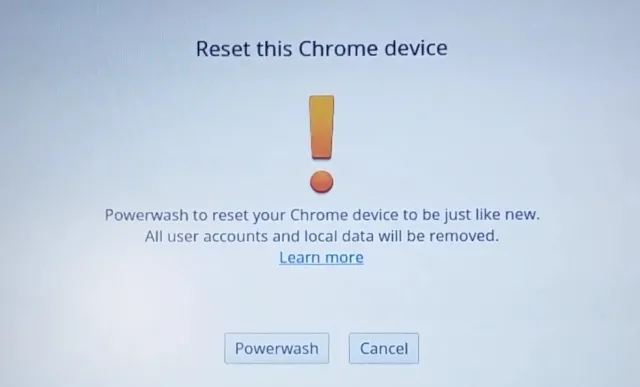 Factory Reset Chromebook