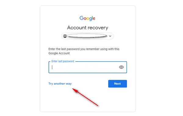 Recover Google Account Password