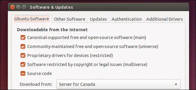 Ubuntu Software Update Config
