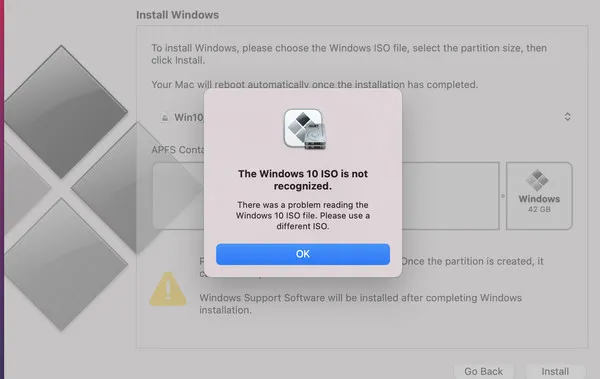 windows 10 iso not recognized by mac