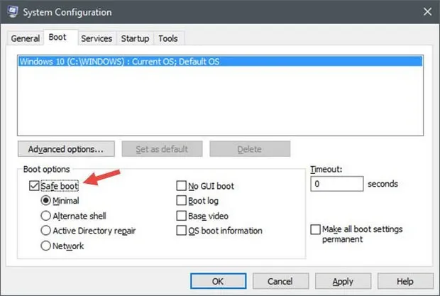 Boot Windows 10 in Safe Mode