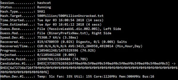 Hashcat Password Cracking