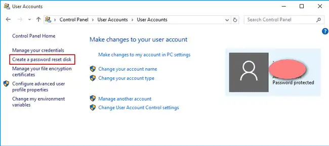 Create Windows 10 Password Reset Disk