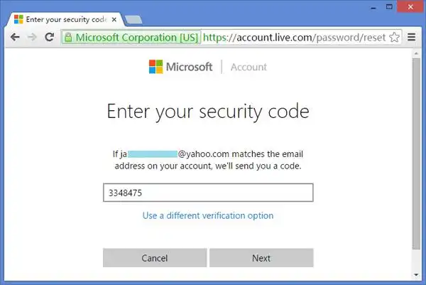 reset windows 10 MS online password