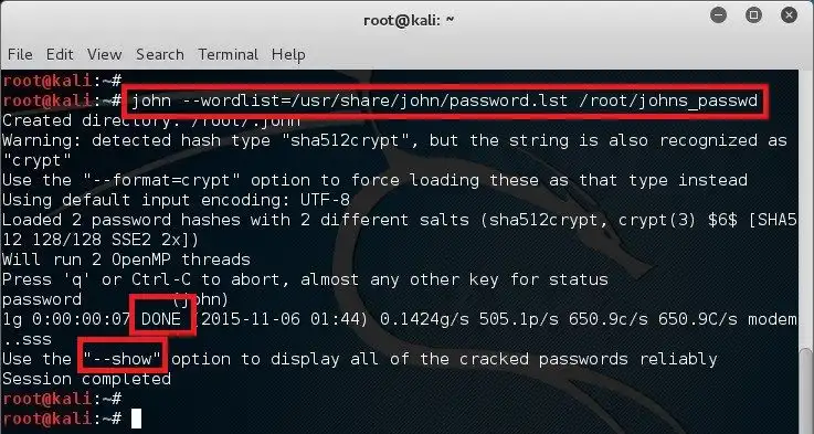 Johg the Ripper Windows Password Recovery