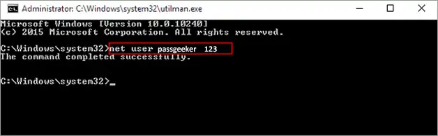 Change Windows 10 Password Command Prompt