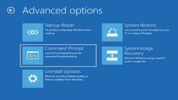 Open CMD Windows 10 Startup Settings