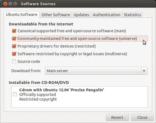 Ubuntu Software Sources