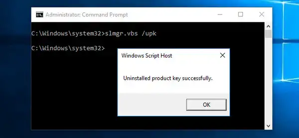 Uninstall Windows Product Key