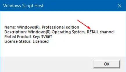 Windows Retail License