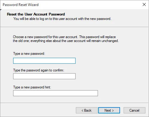 Windows Password Reset