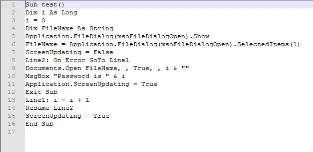 crack word password vba