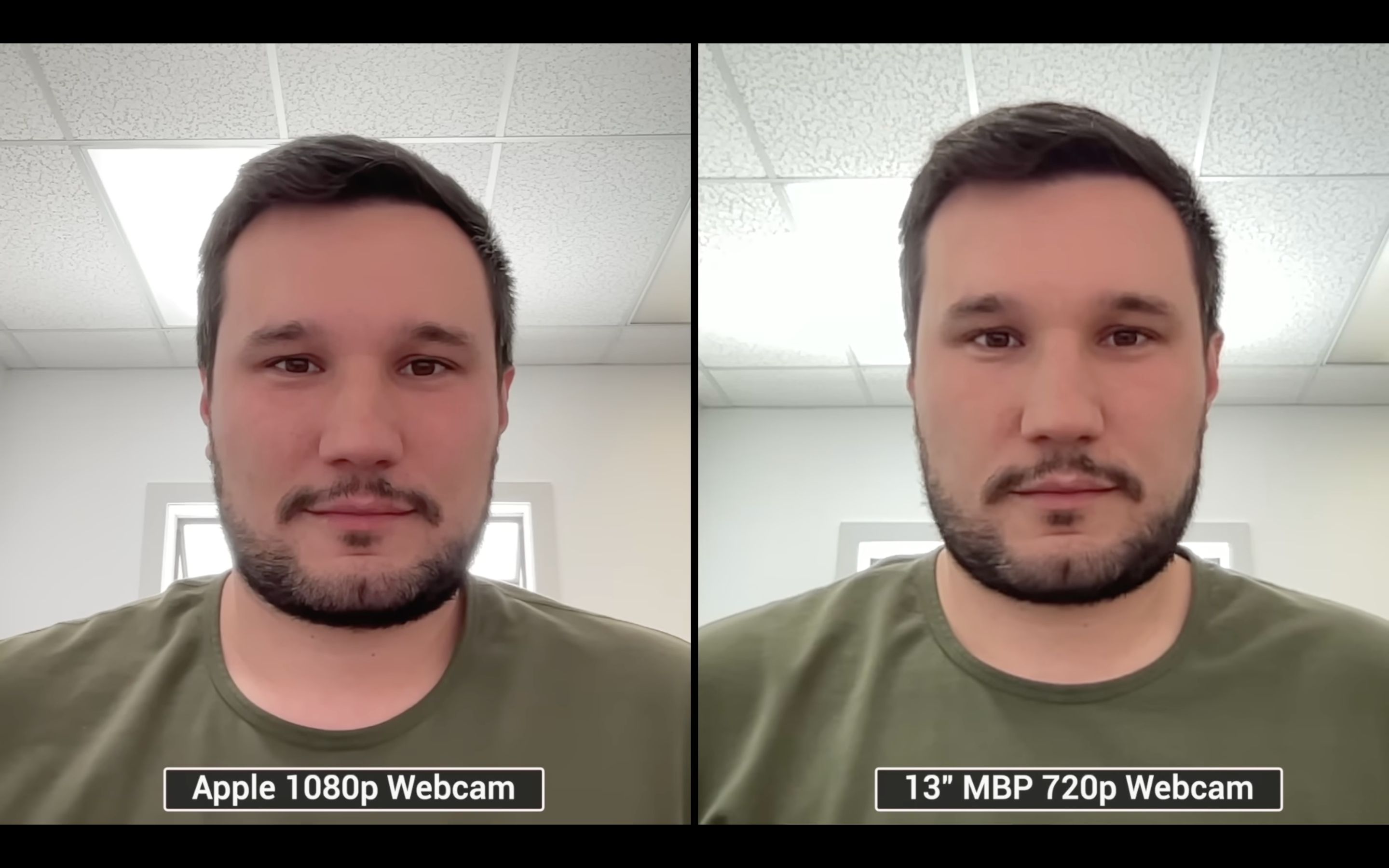 M2 MacBook Pro 720p FaceTime 카메라와 1080p 카메라의 비교