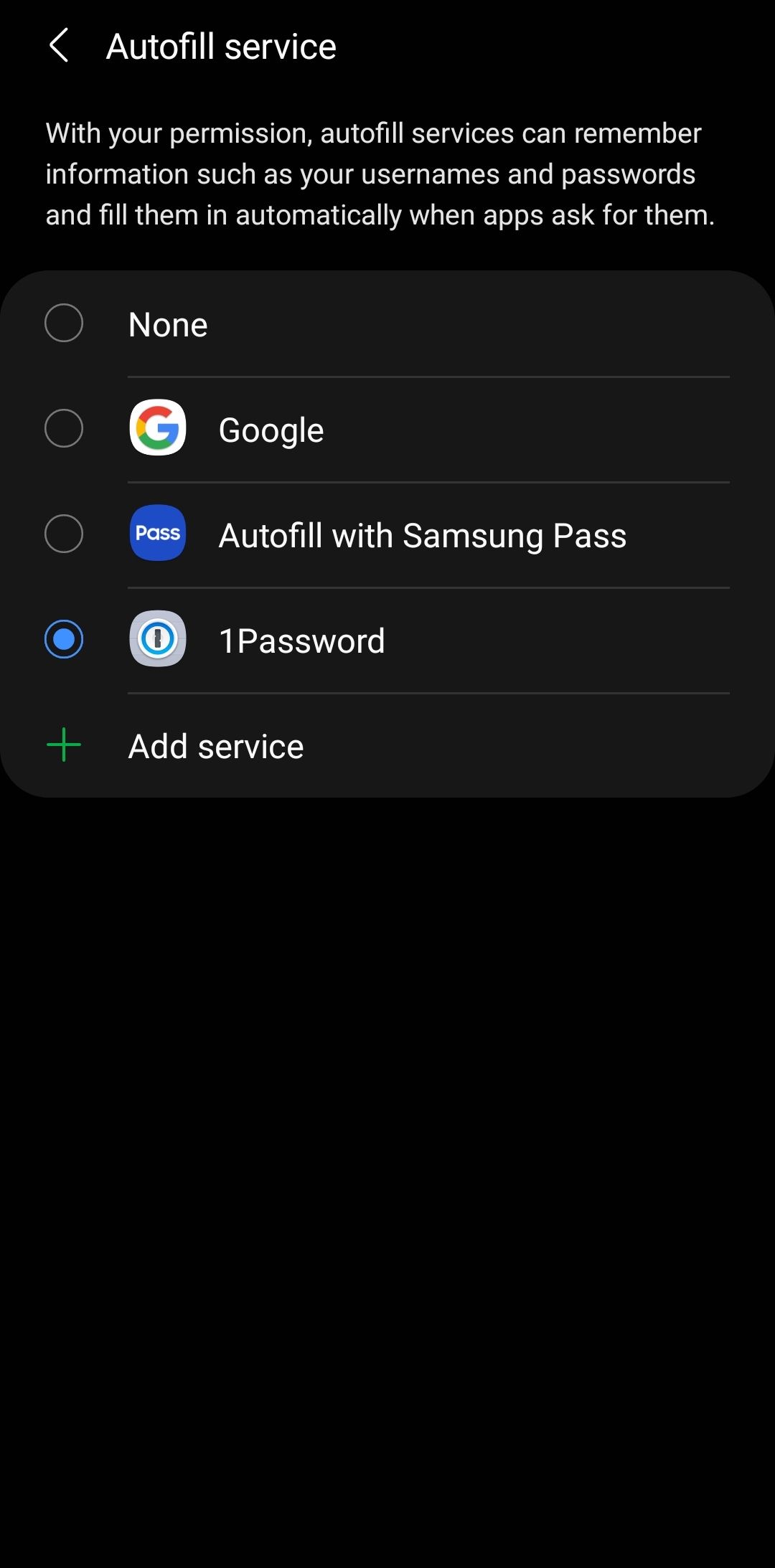 Android의 비밀번호 관리자 자동 완성