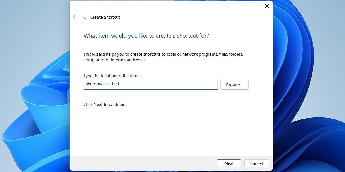 Windows 컴퓨터를 다시 시작하기 위한 바탕 화면 바로 가기 만들기