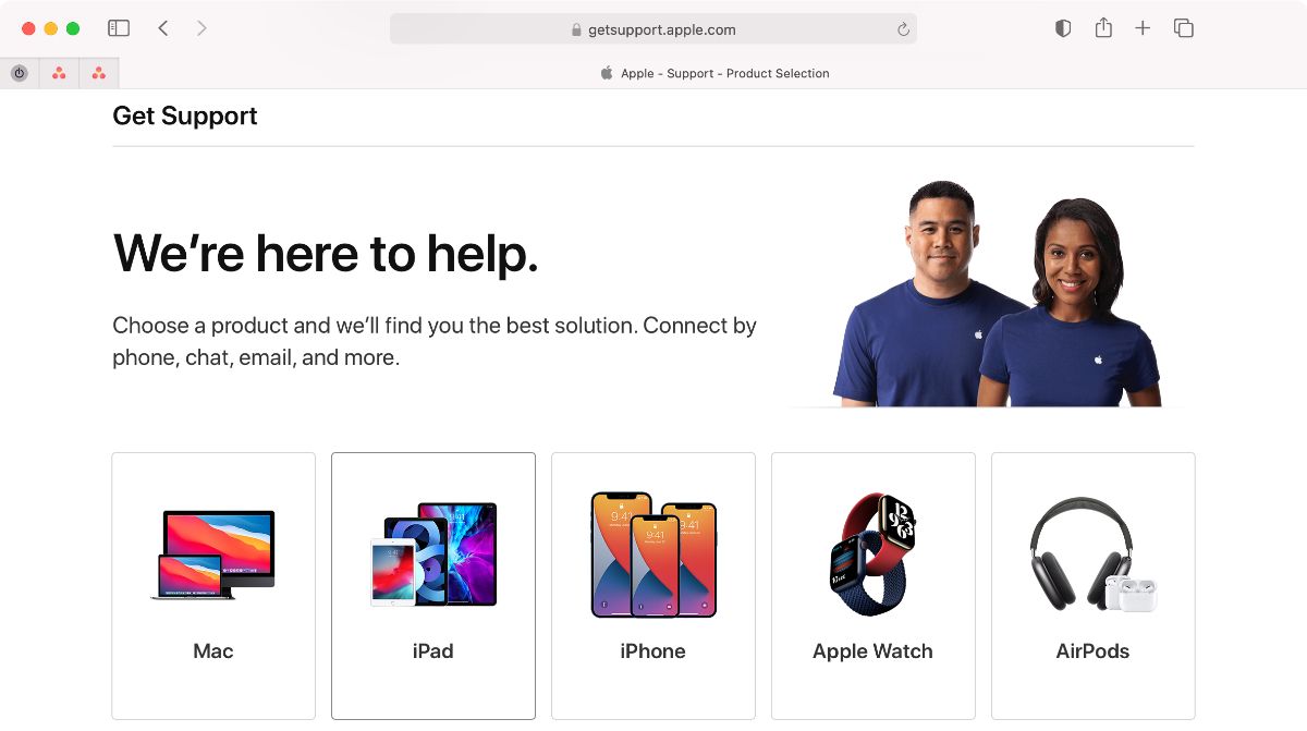 Mac용 Safari에서 Apple 지원 웹사이트 받기