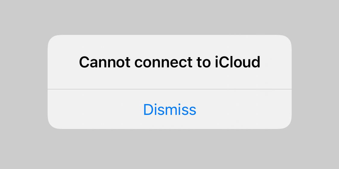 iCloud iPhone에 연결할 수 없음 경고