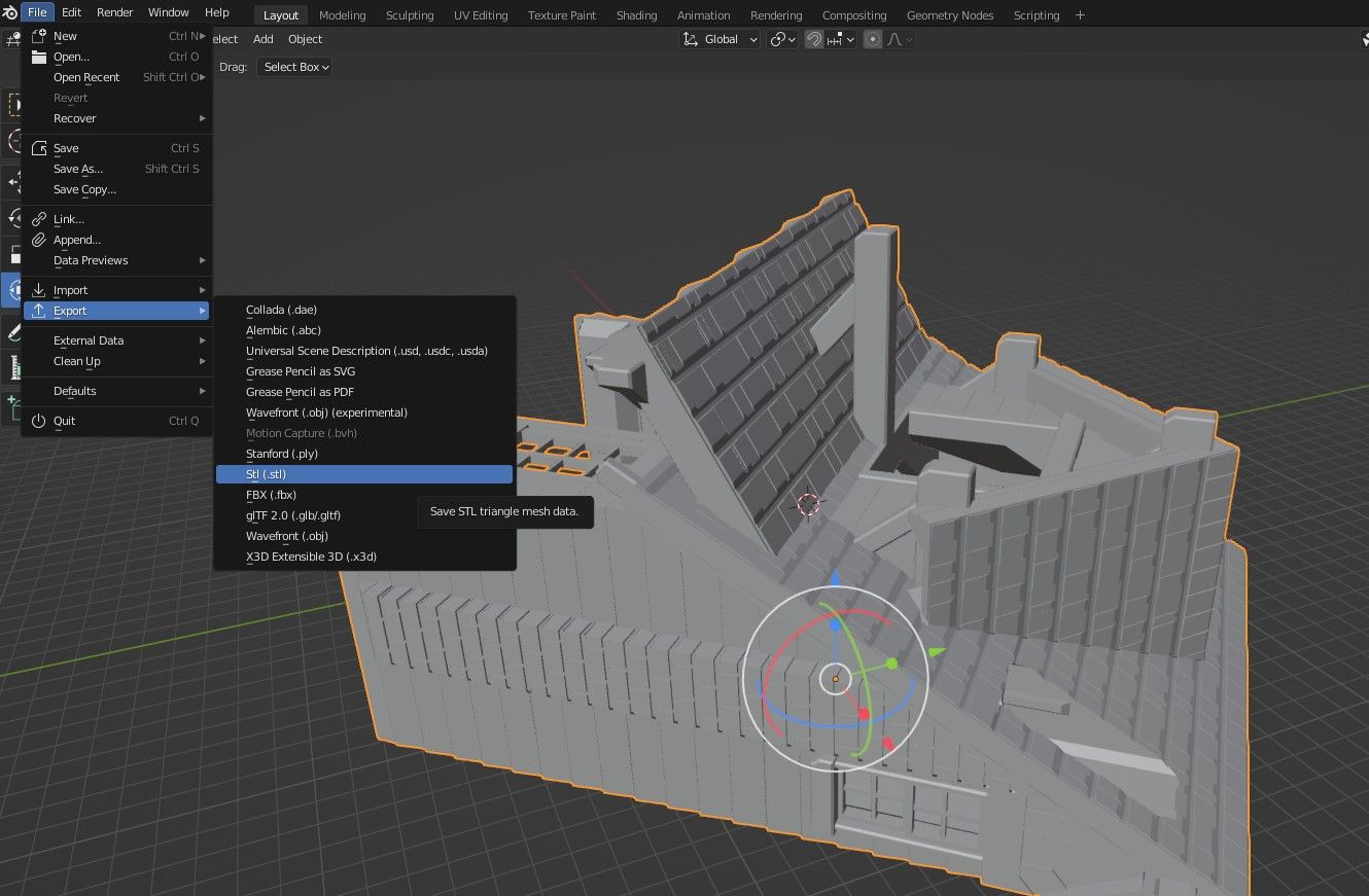 Blender에서 파일 내보내기