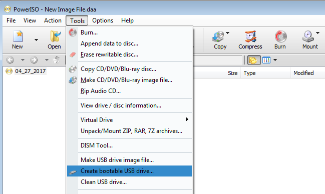 Windows의 DMG에서 부팅 가능한 USB 만들기