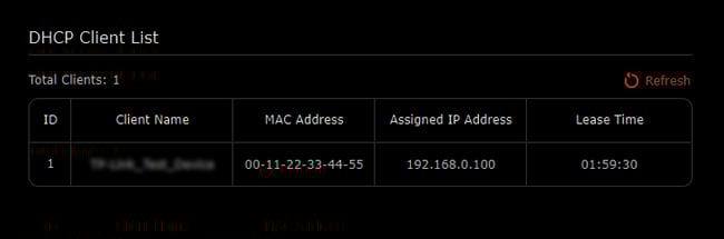 dhcp-client-list