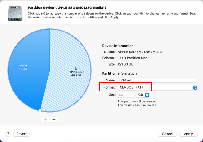 Apple SSD 디스크 유틸리티 파티션