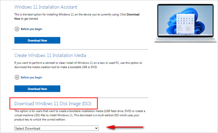 Windows 11 ISO 이미지 다운로드